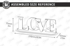 Minimalist Love Stand Laser Cut | Romantic Desktop Sign SVG Product Image 2