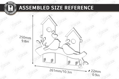 Rustic Bird Key Holder Laser Cut | Decorative Wall Hook SVG Product Image 2