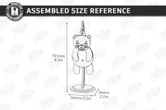 Wiggly Animal Laser Cut | Swinging Animal Figurine | Bear Product Image 2