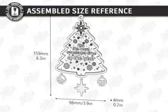 3D Wooden and Acrylic Christmas Tree Ornament Laser Cut |CNC Product Image 2