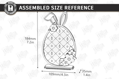 Easter Egg Shelf Sitter Laser Cut | Floral and Bunny SVG Product Image 2