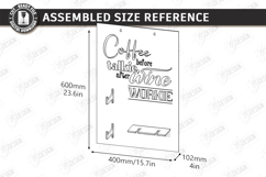 Coffee Mug and Wine Glass Holder Laser Cut | Wall Decor SVG Product Image 2