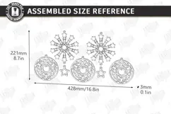 Wooden 3D Christmas Ornament Laser Cut | 3D Pendant Decor Product Image 2