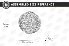 3D Paper Christmas Ornament Paper Cut | Filigree Papercraft Product Image 2