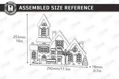 3D Christmas Village Lighted Stand Laser Cut | Holiday Decor Product Image 2