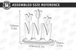 3d layered Flower - Wooden Spring Flowers Decor Laser Cut Product Image 3