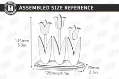 3d layered Flower - Wooden Spring Flowers Decor Laser Cut Product Image 3