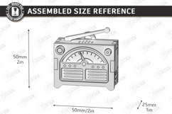 Retro Miniature Keychain Laser Cut | 3D Vintage Radio | CNC Product Image 2