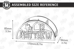 Sports Desk Organizer Laser Cut | Name Sign | Pencil Holder Product Image 2