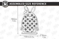 Easter Egg Shelf Sitter Laser Cut | Floral and Bunny SVG Product Image 2