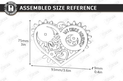 Mechanical Heart Keychain Laser Cut | Moving Gear Heart SVG Product Image 3
