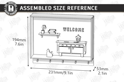 Keyholder Welcome Miniature Laser Cut | Wall Key Hanger SVG Product Image 2