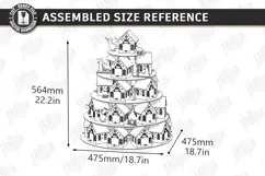 3D Tiered Wooden Christmas Village Advent Calendar Laser Cut Product Image 3