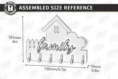 3D Wooden Wall Key Holder Hanger Laser Cut | Home Decor SVG Product Image 3