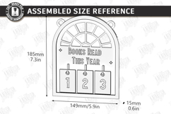 Books Read Tracker SVG - Personalized Wooden Book Counter Product Image 3