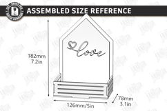 Valentine's Day Planter Holder Laser Cut | Flower Box SVG Product Image 2