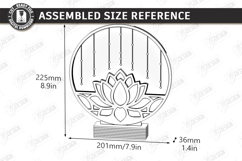 3D Layered Round Lamp Laser Cut | Night Light | Lotus | CNC Product Image 2
