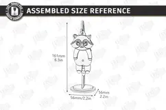 Wiggly Animal Laser Cut | Swinging Animal Figurine | Raccoon Product Image 2