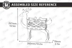 Christmas Reindeer Planter Decor Laser Cut | 3D Reindeer Product Image 2