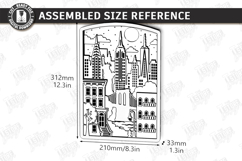 3D Layered Cityscape Night Light Laser Cut | Wall Lightbox Product Image 2