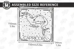Zodiac Sign Night Light Laser Cut | Capricorn Light Box SVG Product Image 2