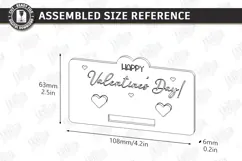 Valentine’s Day Bracelet Card Laser Cut|Slap Bracelet Holder Product Image 2