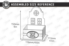 House Shaped Organizer Laser Cut | Desktop Storage Box SVG Product Image 2