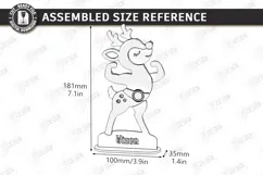 3D Christmas Reindeer Stand Table Decor Laser Cut | Holidays Product Image 2