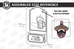 Beer Bottle Opener Laser Cut|Home Bar|Wall Décor|Bar Tool Product Image 4