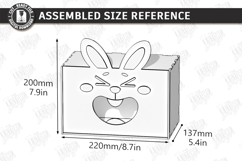 Funny Tissue Box Laser Cut | Cute Cartoon Animal | Bunny SVG Product Image 2