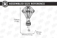3D Christmas Hot Air Balloon Hanging Ornament Laser Cut |CNC Product Image 2
