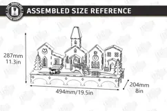 3D Christmas Village Night Light Laser Cut | Winter Town SVG Product Image 2
