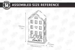 Valentine's Day Candle House Laser Cut | Candle Holder SVG Product Image 2