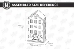 Valentine's Day Candle House Laser Cut | Candle Holder SVG Product Image 2