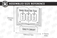 Books Read Tracker SVG - Personalized Wooden Book Counter Product Image 3