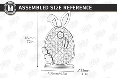 Easter Egg Shelf Sitter Laser Cut | Floral and Bunny SVG Product Image 2