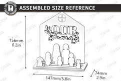 Family Wooden Stand with Figures Laser Cut | 3D Family Tree Product Image 2