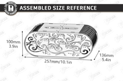 Oval Wooden Tissue Box Cover Laser Cut | Floral Pattern SVG Product Image 2