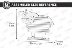 Yarn Wrapped Animal Craft Laser Cut | Shelf Sitter | Cow SVG Product Image 2