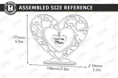 Mother's Day Hanging Heart Laser Cut | Floral Heart SVG |CNC Product Image 2