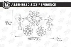 Wooden 3D Christmas Ornament Laser Cut | 3D Pendant Decor Product Image 2