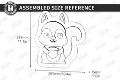 Wall LED Night Light Laser Cut | 3D Layered Cute Squirrel Product Image 2