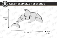 Flexible Animals Keychain Laser Cut | Wooden Dolphin | CNC Product Image 2