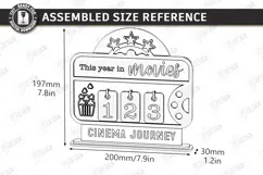 Movie Tracker Laser Cut | Movies Watched Counter |Home Decor Product Image 2
