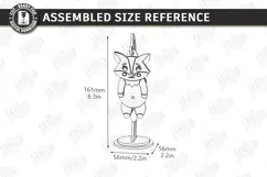 Wiggly Animal Laser Cut | Swinging Animal Figurine | Fox SVG Product Image 2