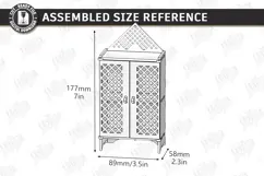 Miniature Cabinet Book Nook Laser Cut | Dollhouse | Closet Product Image 2