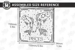 Zodiac Sign Night Light Laser Cut | Pisces Light Box Laser Product Image 3