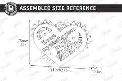 Mechanical Heart Keychain Laser Cut | Moving Gear Heart SVG Product Image 2