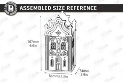 Christmas Village Nightlight Laser Cut | 3D House Lantern Product Image 3