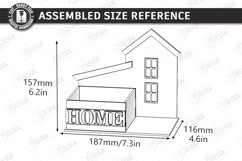 House Shaped Organizer Laser Cut | Desktop Storage Box SVG Product Image 2